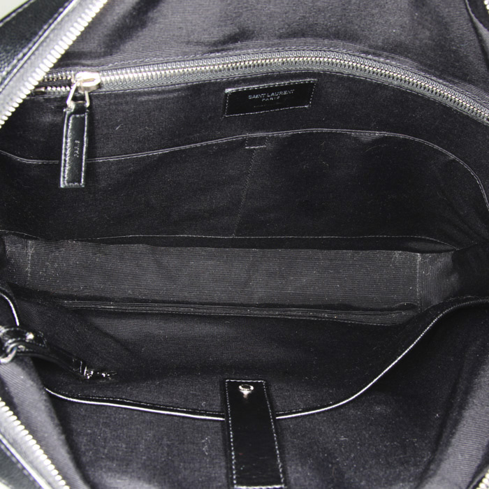 Porte-documents Saint Laurent Museum en cuir grainé noir - Detail D3