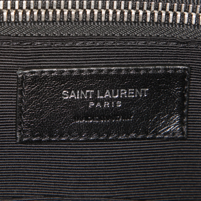 Porte-documents Saint Laurent Museum en cuir grainé noir - Detail D4