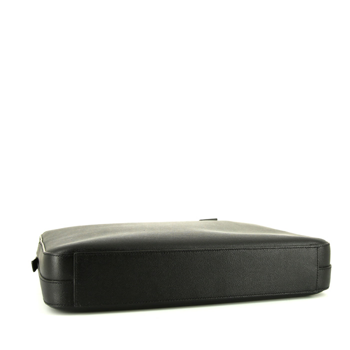 Saint Laurent Museum briefcase in black grained leather - Detail D5