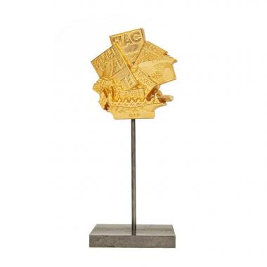 César, "20ème Fiac Paris - Grand-Palais", sculpture en bronze doré, signée, numérotée et datée, de 1993