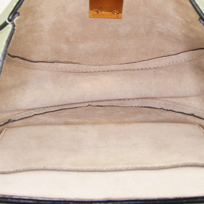 Borsa a tracolla Chloé Drew in pelle martellata verde Mandorla - Detail D2