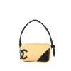 Chanel Cambon handbag/clutch in beige and black bicolor quilted leather - 00pp thumbnail