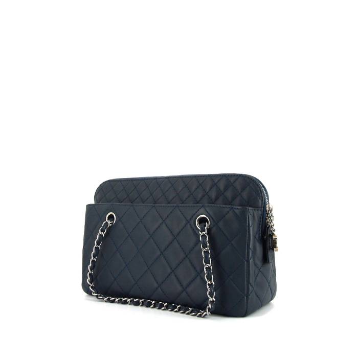 Chanel Camera handbag in blue quilted leather - 00pp