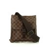 Louis Vuitton shoulder bag in ebene damier canvas and brown leather - 360 thumbnail