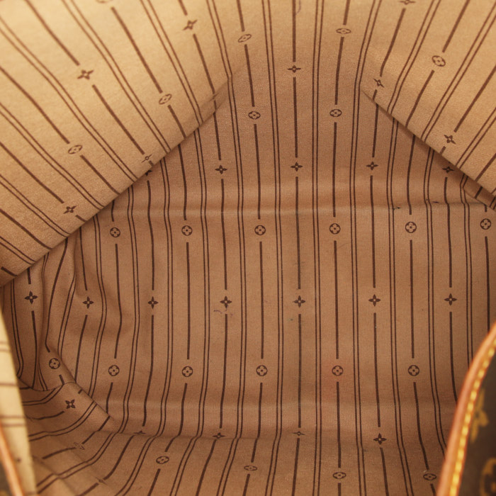 Borsa da spalla o a mano Louis Vuitton Delightful in tela monogram marrone e pelle naturale - Detail D2