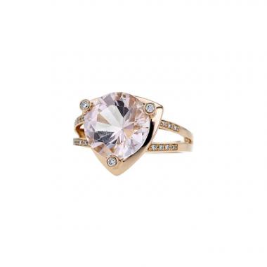 Mauboussin Mes Couleurs à Toi ring in pink gold and diamonds and in morganite