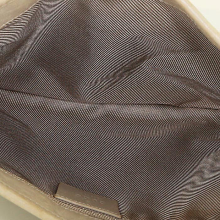 Borsa Gucci Jackie in tela monogram grigia e pelle color crema - Detail D2