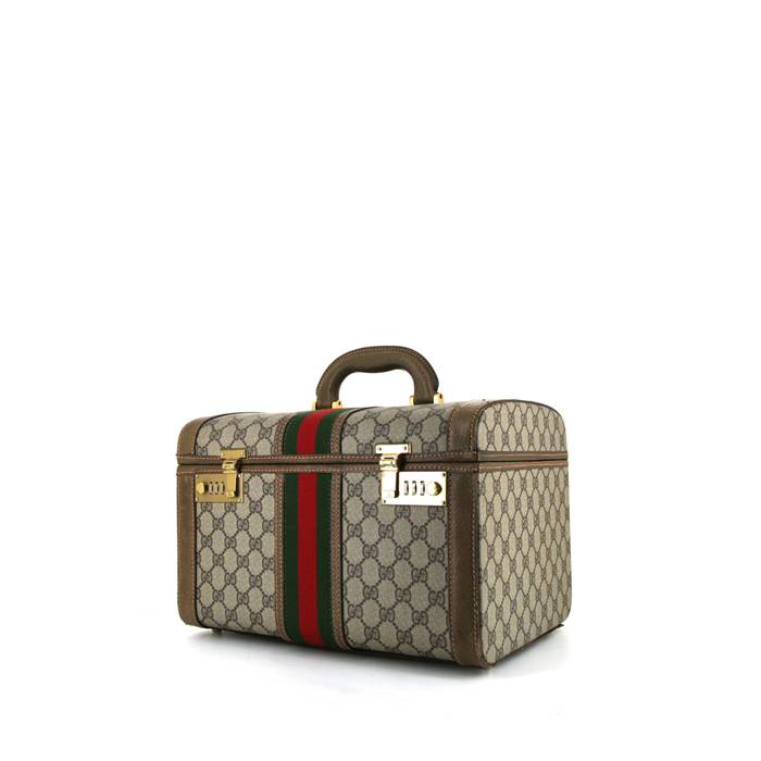 Gucci Gucci Vintage vanity case in beige logo canvas and beige leather - 00pp