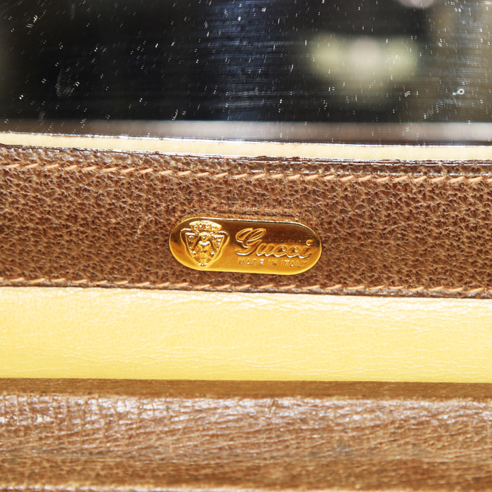 Gucci Gucci Vintage vanity case in beige logo canvas and beige leather - Detail D3