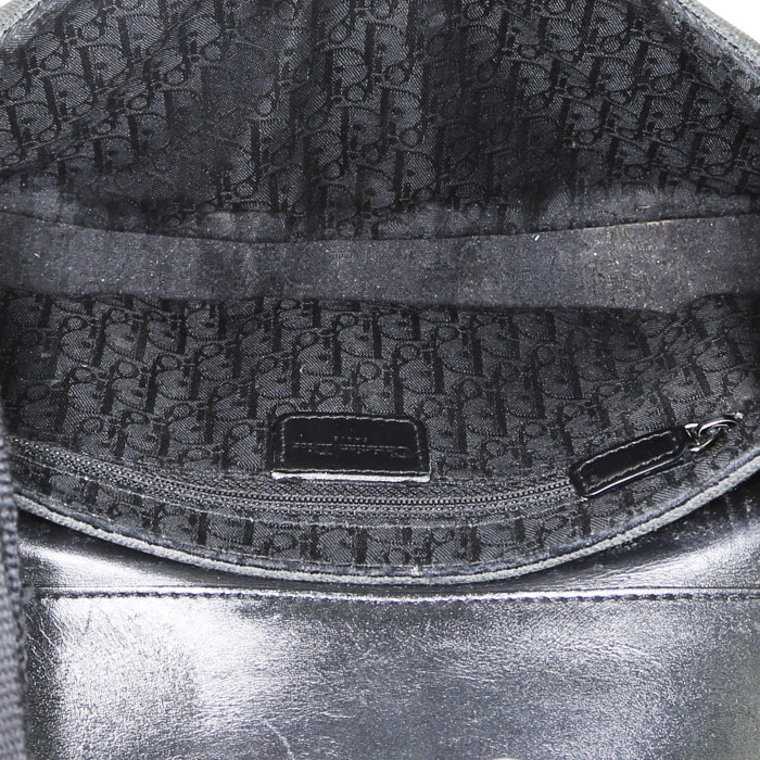 Borsa Dior Street Chic in tela nera e pelle nera - Detail D2
