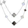 Van Cleef & Arpels Magic Alhambra long necklace in white gold,  mother of pearl and chalcedony - 00pp thumbnail