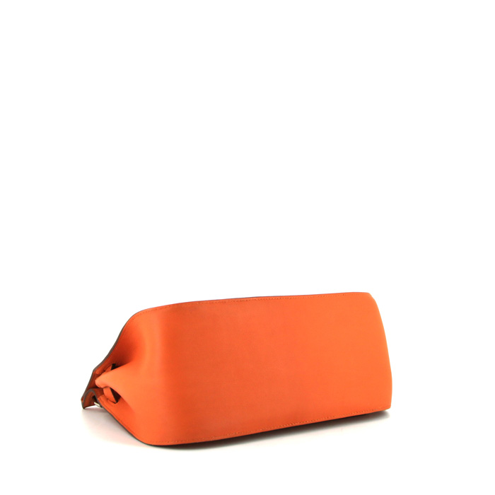 Borsa a tracolla Hermès Jypsiere 28 cm in pelle Swift arancione - Detail D5