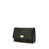 Chanel Wallet on Chain shoulder bag in black chevron quilted leather - 00pp thumbnail