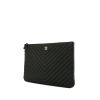Chanel Pochette pouch in black chevron quilted leather - 00pp thumbnail