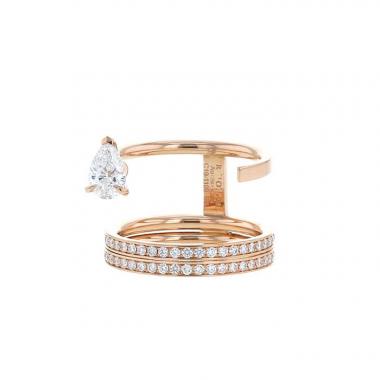 Bague Repossi Serti Sur Vide en or rose et diamants