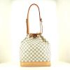 Louis Vuitton grand Noé large model shopping bag in azur damier canvas and natural leather - 360 thumbnail
