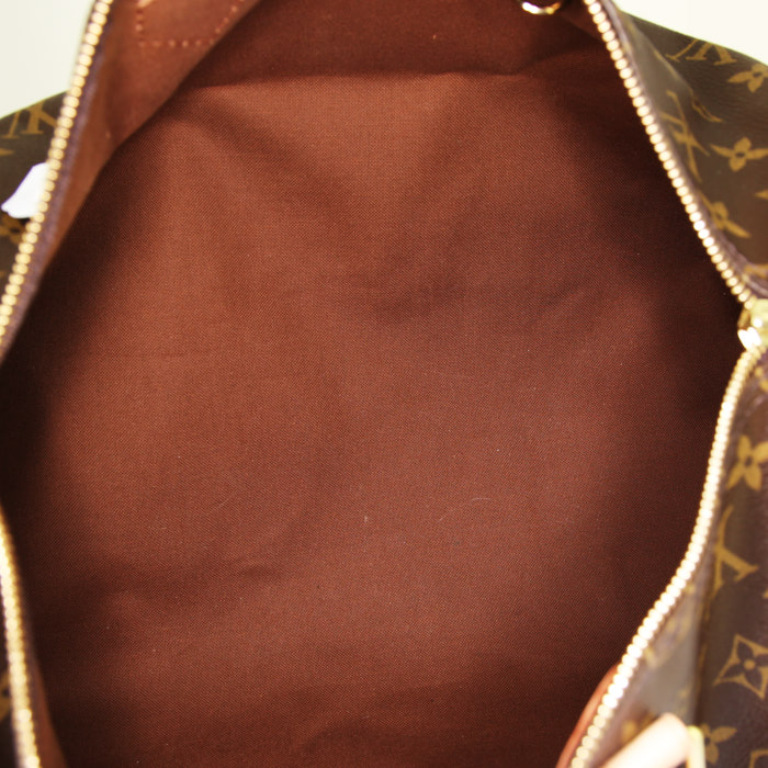 Sac à main Louis Vuitton  Speedy 35 en toile monogram et cuir naturel - Detail D2