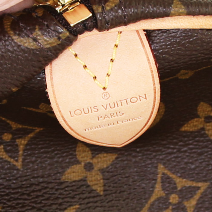 Louis Vuitton  Speedy 35 handbag  monogram canvas  and natural leather - Detail D3