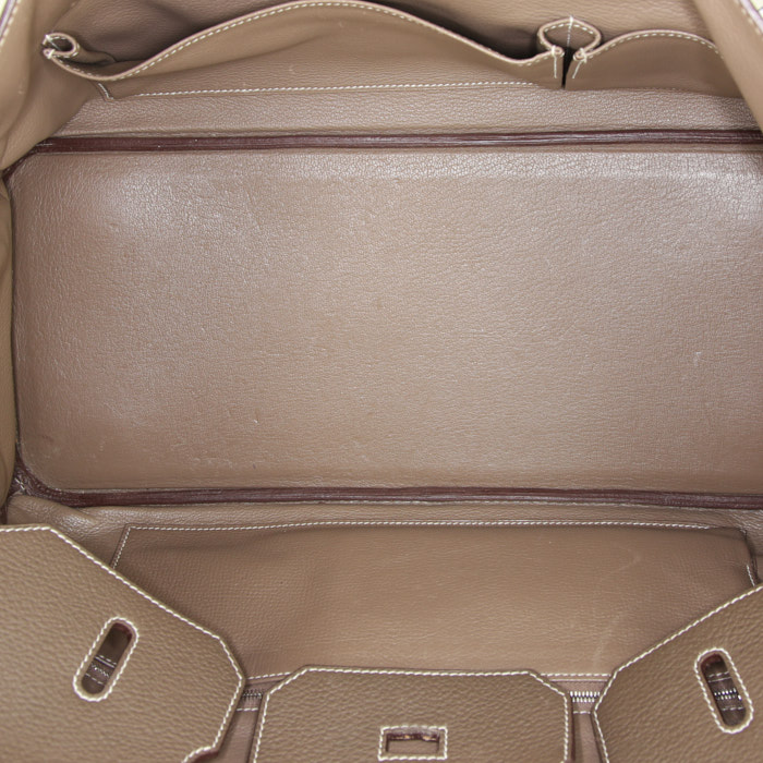 Borsa da spalla o a mano Hermes Birkin Shoulder in pelle togo etoupe - Detail D2