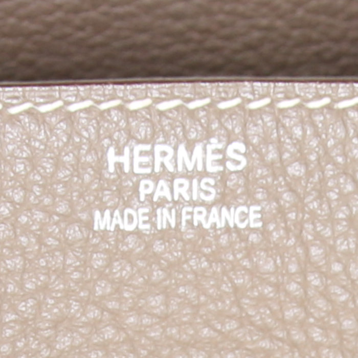 Sac porté épaule ou main Hermes Birkin Shoulder en cuir togo étoupe - Detail D3