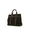 Hermès handbag in brown leather and brown canvas - 00pp thumbnail