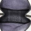 Hermès Garden Party handbag in black leather and grey canvas - Detail D2 thumbnail