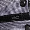 Hermès Garden Party handbag in black leather and grey canvas - Detail D3 thumbnail