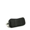 Hermès Garden Party handbag in black leather and grey canvas - Detail D4 thumbnail