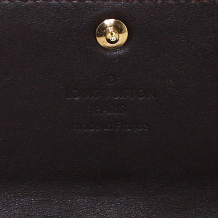 Portefeuille Louis Vuitton en cuir verni monogram bordeaux - Detail D3