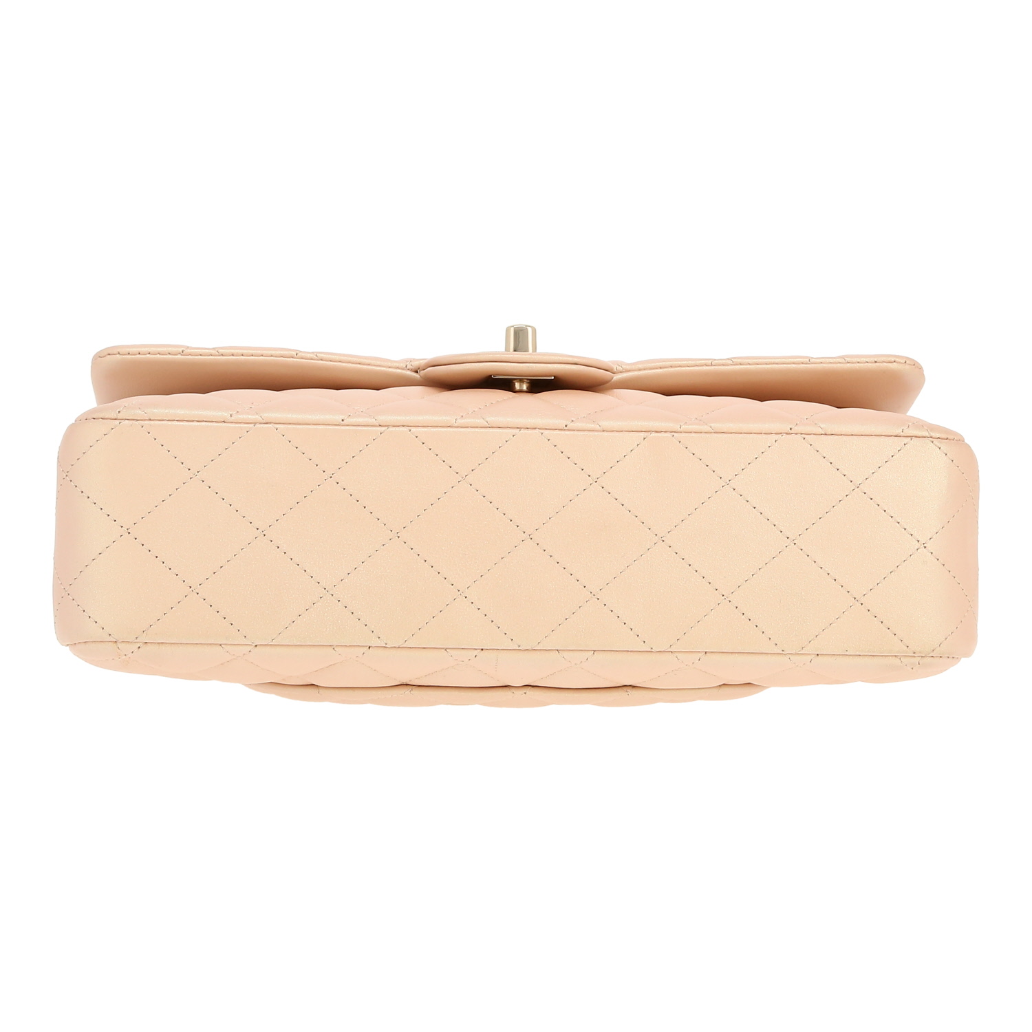 Sac à main Chanel  Timeless Classic en cuir matelassé beige-argenté - Detail D1