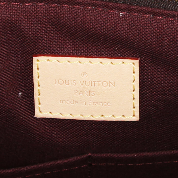 Sac à main Louis Vuitton Rivoli en toile monogram marron et cuir naturel - Detail D4