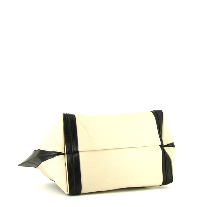 Borsa Chloé in pelle bicolore nera e bianco sporco - Detail D4