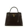 Hermès Kelly 28 cm handbag in brown leather - 360 thumbnail