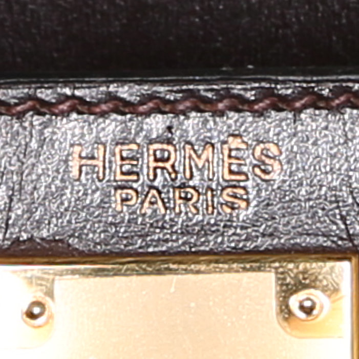 Hermès Kelly 28 cm handbag in brown leather - Detail D4