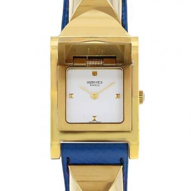 Orologio Hermes Médor in oro placcato Ref :  ME1.201 Circa  1990