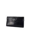Hermès Kelly wallet wallet in dark blue alligator - 00pp thumbnail