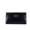 Hermès Kelly wallet wallet in dark blue alligator - 360 thumbnail