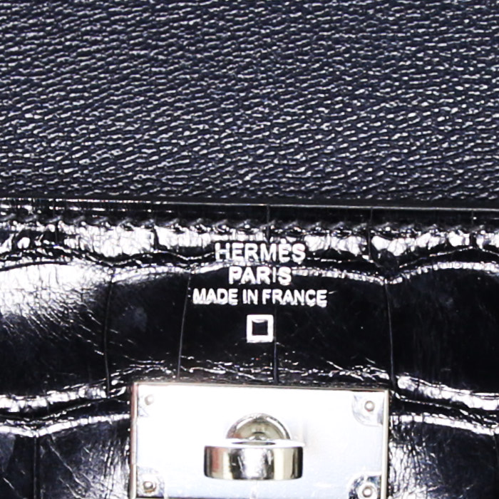 Hermès Kelly wallet wallet in dark blue alligator - Detail D3