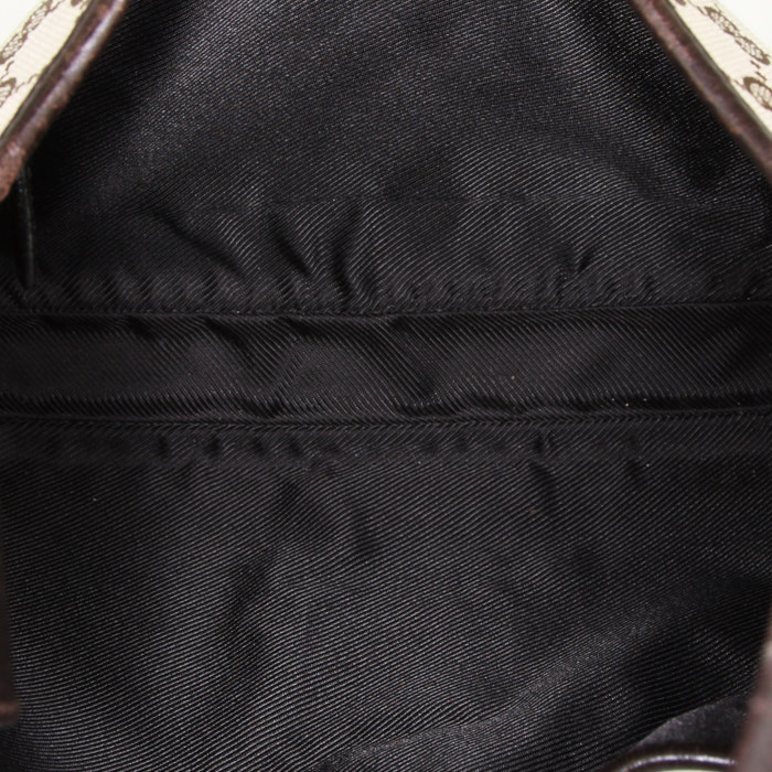 Borsa Gucci Jackie in tela monogram marrone e pelle marrone - Detail D2