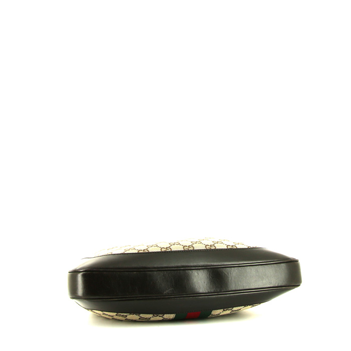 Borsa Gucci Jackie in tela monogram marrone e pelle marrone - Detail D4