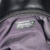 Chanel  Biarritz shopping bag  in black quilted leather  and black canvas - Detail D3 thumbnail