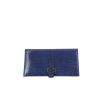 Billetera Hermès Béarn en piel de lagarto azul - 360 thumbnail
