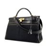 Hermes Kelly Lakis handbag in black Swift leather and black canvas - 00pp thumbnail