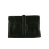 Hermès  Jige pouch  in black box leather - 360 thumbnail