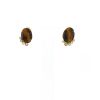 Paire de puces d'oreilles époque années 80 Vintage en or jaune,  quartz et diamants - 360 thumbnail
