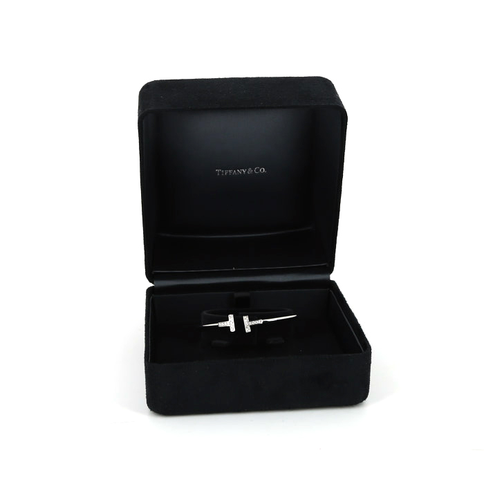 Tiffany & Co Wire bracelet in white gold and diamonds - Detail D2