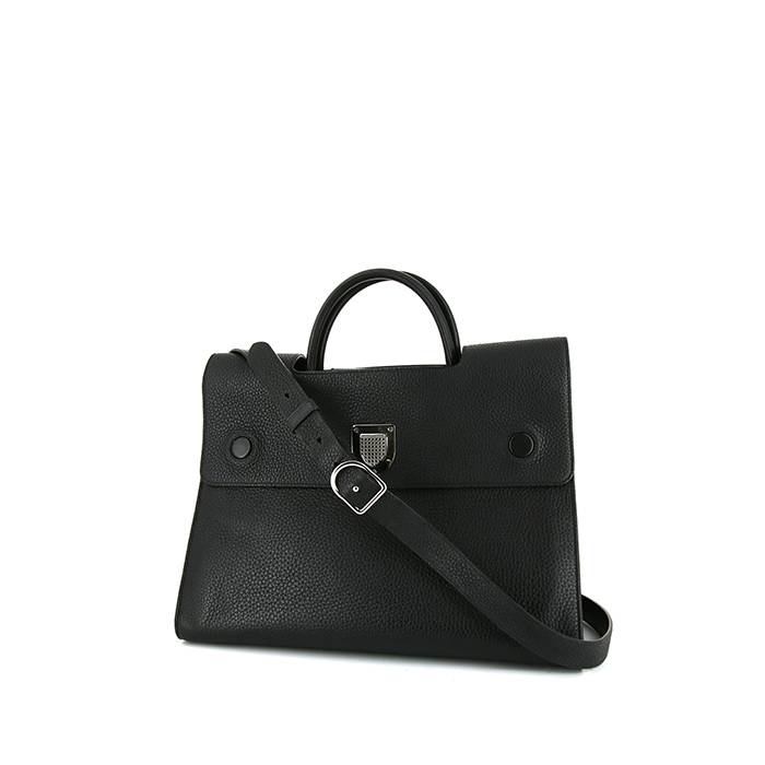 Dior Diorever handbag in black grained leather - 00pp