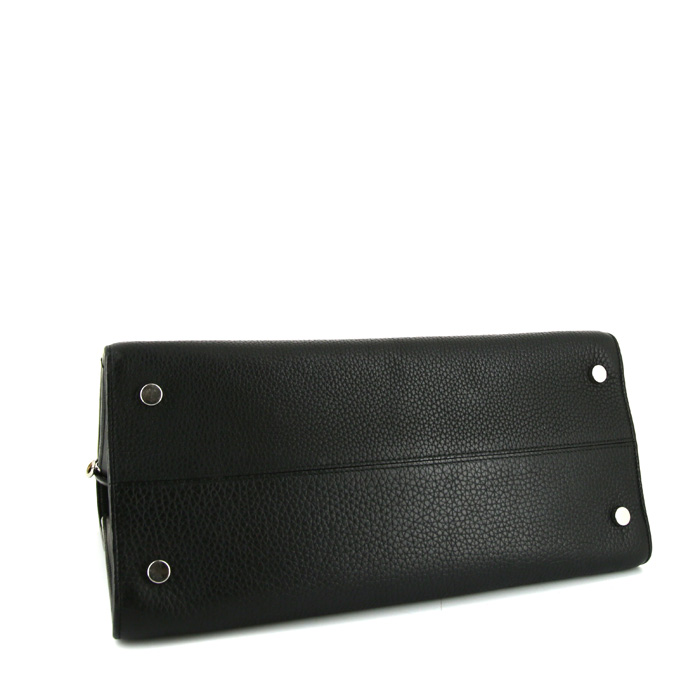 Sac à main Dior Diorever en cuir grainé noir - Detail D5