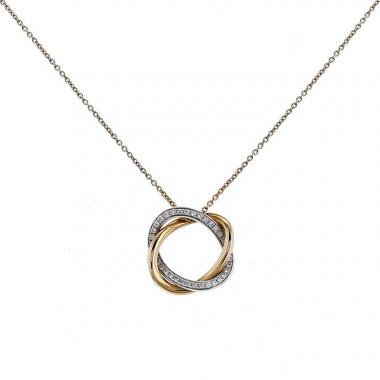 Collana Poiray Tresse modello piccolo in oro rosa,  oro bianco e diamanti