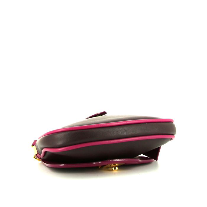 Louis Vuitton Vintage shoulder bag in pink and purple leather - Detail D4